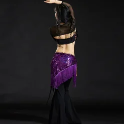 Belly Dance Hip Scarves Women's Performance Polyester Sequin / Tassel Hip Scarf