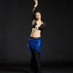 Belly Dance Hip Scarves Women's Performance Polyester Sequin / Tassel Hip Scarf