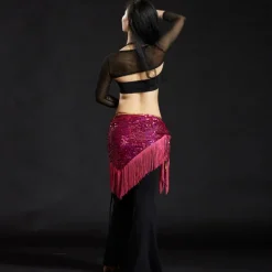 Belly Dance Hip Scarves Women's Performance Polyester Sequin / Tassel Hip Scarf