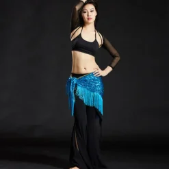 Belly Dance Hip Scarves Women's Performance Polyester Sequin / Tassel Hip Scarf