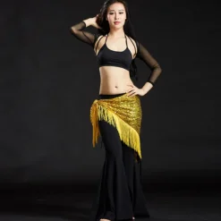 Belly Dance Hip Scarves Women's Performance Polyester Sequin / Tassel Hip Scarf