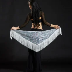 Belly Dance Hip Scarves Women's Performance Polyester Sequin / Tassel Hip Scarf