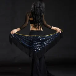 Belly Dance Hip Scarves Women's Performance Polyester Sequin / Tassel Hip Scarf
