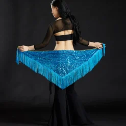 Belly Dance Hip Scarves Women's Performance Polyester Sequin / Tassel Hip Scarf