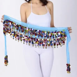 Belly Dance Hip Scarves Women's Performance Chiffon Paillette Hip Scarf