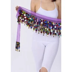 Belly Dance Hip Scarves Women's Performance Chiffon Paillette Hip Scarf