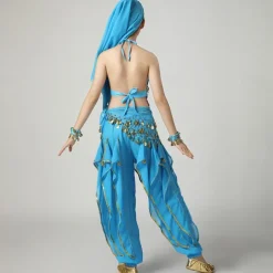 Belly Dance Kids' Dancewear Top Side Draping Ruching Splicing Girls' Performance Training Short Sleeve Natural Polyester Sequined