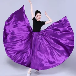 Belly Dance Latin Dance Ballroom Dance Skirts Pure Color Women's Performance Party High POLY
