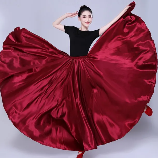 Belly Dance Latin Dance Ballroom Dance Skirts Pure Color Women's Performance Party High POLY