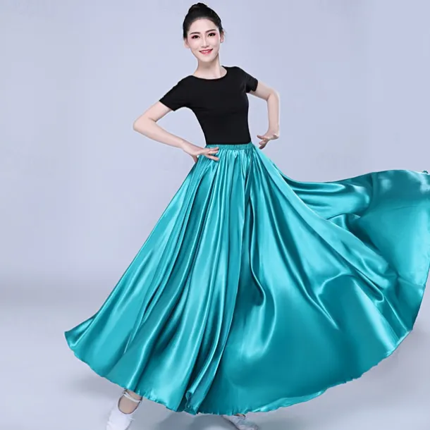 Belly Dance Latin Dance Ballroom Dance Skirts Pure Color Women's Performance Party High POLY