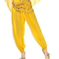 Belly Dance Pants Paillette Women's Performance Dropped Chiffon