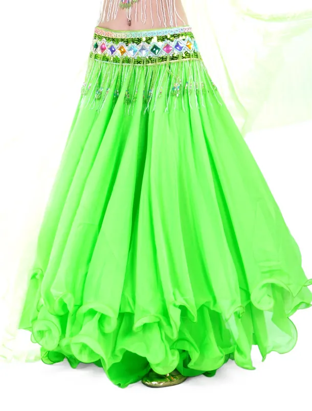 Belly Dance Skirt Draping Tier Women's Training Natural Chiffon