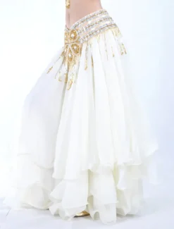 Belly Dance Skirt Draping Tier Women's Training Natural Chiffon