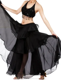Belly Dance Skirt Ruffles Tier Women's Training Chiffon