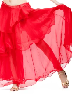 Belly Dance Skirt Ruffles Tier Women's Training Chiffon