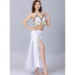 Belly Dance Skirt Sequin Split Dance Costume Set Hip-Hugging Skirt Stage Performance Competition Skirt