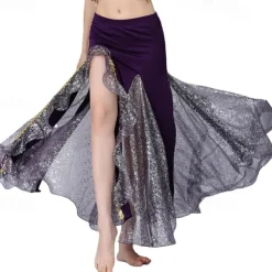 Belly Dance Skirt Sequin Split Dance Costume Set Hip-Hugging Skirt Stage Performance Competition Skirt