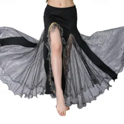 Belly Dance Skirt Sequin Split Dance Costume Set Hip-Hugging Skirt Stage Performance Competition Skirt