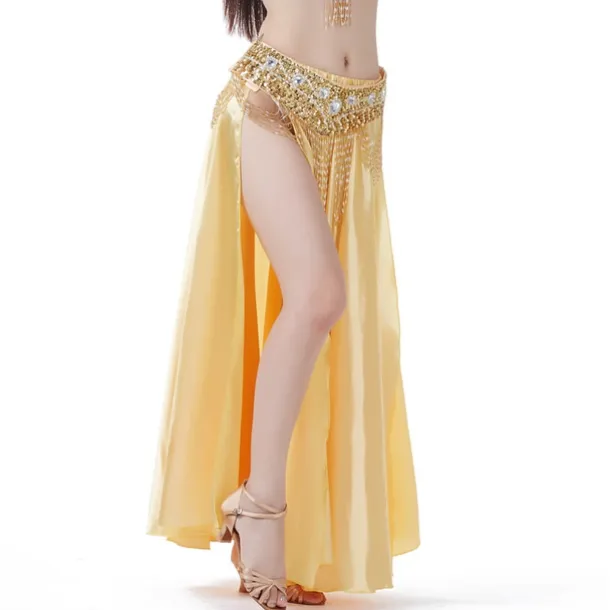 Belly Dance Skirts Glitter Women's Performance Party Natural Satin