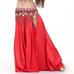 Belly Dance Skirts Glitter Women's Performance Party Natural Satin