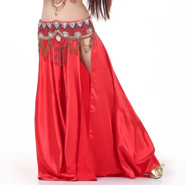 Belly Dance Skirts Glitter Women's Performance Party Natural Satin