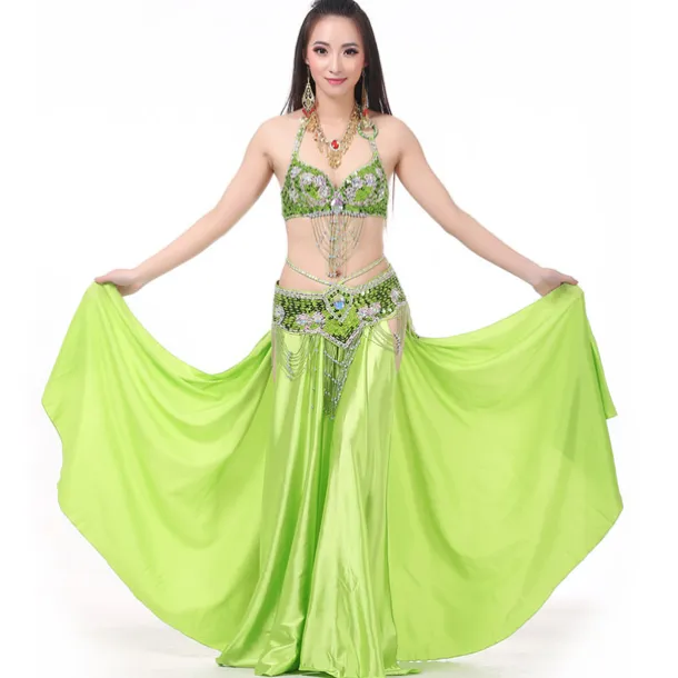Belly Dance Skirts Glitter Women's Performance Party Natural Satin