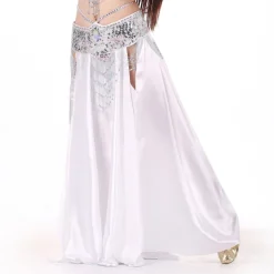 Belly Dance Skirts Glitter Women's Performance Party Natural Satin