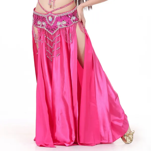 Belly Dance Skirts Glitter Women's Performance Party Natural Satin
