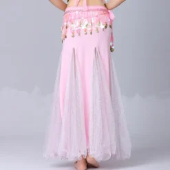 Belly Dance Skirts Pure Color Splicing Tulle Women's Performance Training High Cotton Blend