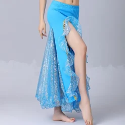 Belly Dance Skirts Pure Color Splicing Tulle Women's Performance Training High Cotton Blend
