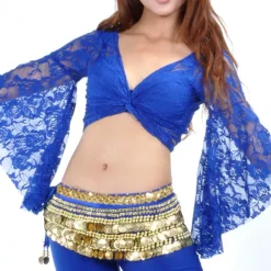 Belly Dance Top Lace Women's Performance Training Long Sleeve Lace