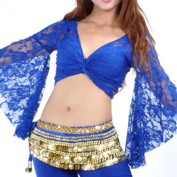 Belly Dance Top Lace Women's Performance Training Long Sleeve Lace