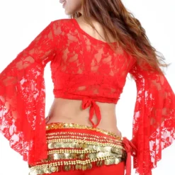 Belly Dance Top Lace Women's Performance Training Long Sleeve Lace
