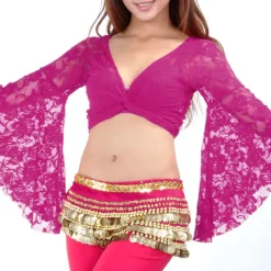 Belly Dance Top Lace Women's Performance Training Long Sleeve Lace