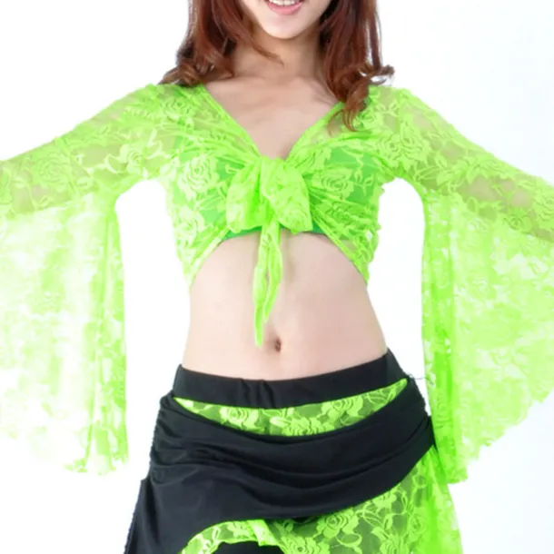 Belly Dance Top Lace Women's Performance Training Long Sleeve Lace
