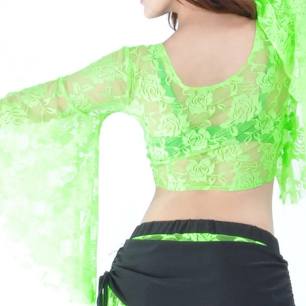 Belly Dance Top Lace Women's Performance Training Long Sleeve Lace