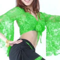 Belly Dance Top Lace Women's Performance Training Long Sleeve Lace