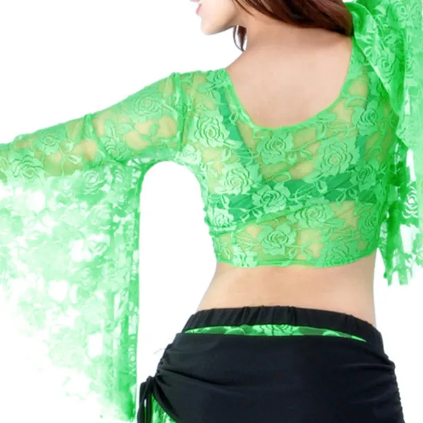 Belly Dance Top Lace Women's Performance Training Long Sleeve Lace