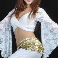 Belly Dance Top Lace Women's Performance Training Long Sleeve Lace