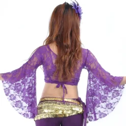 Belly Dance Top Lace Women's Performance Training Long Sleeve Lace