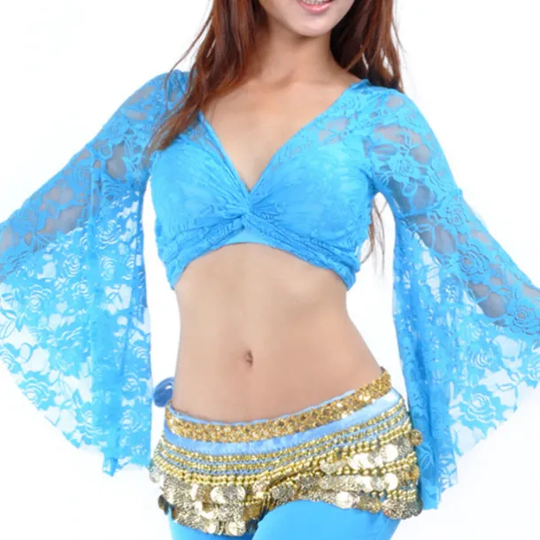 Belly Dance Top Lace Women's Performance Training Long Sleeve Lace