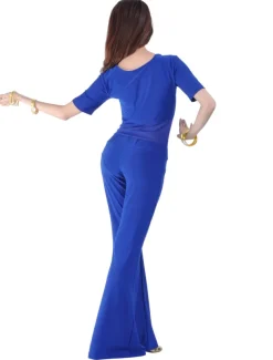 Belly Dance Top Ruffles Women's Training Half Sleeve Dropped Nylon Rayon