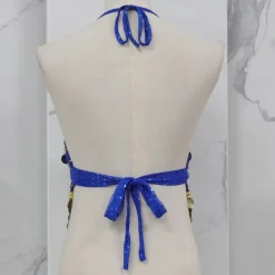 Belly Dance Vest Copper Coin Pure Color Splicing Women's Performance Training Sleeveless High Polyester