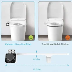 Bidet Attachment for Toilet -Self Cleaning Dual Nozzle, Non-Electric Bidet, Cold & Warm Fresh Water Bidet Sprayer With Temperature & Pressure Controls