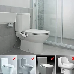 Bidet Attachment for Toilet -Self Cleaning Dual Nozzle, Non-Electric Bidet, Cold & Warm Fresh Water Bidet Sprayer With Temperature & Pressure Controls