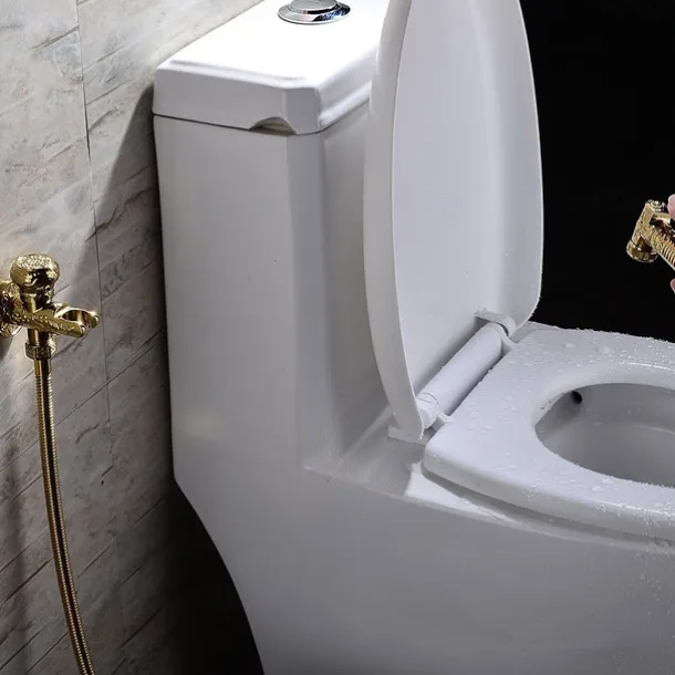 Bidet Faucet Handheld Bidet Sprayer, Antique Golden Luxury Diaper Water Shattaf Toilet Spray Set, Bathroom Baby Cloth Diaper Cleaning Sprayer Middle East