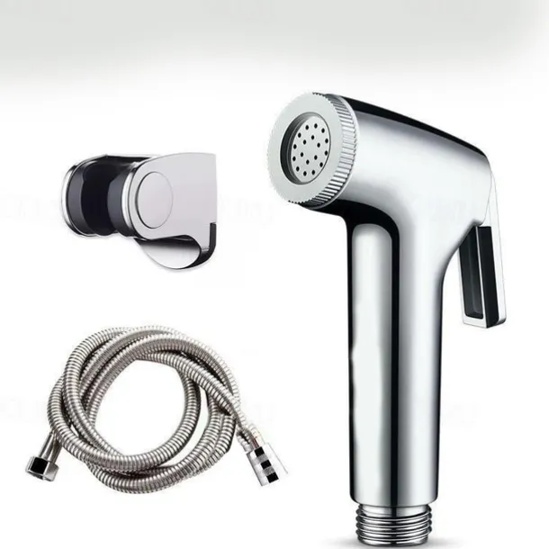 Bidet Sprayer for Toilet with Hose1.5m, Wall Mounted Handlheld ABS Spray Head, Shattaf Diaper Cleaning Set for Personal Hygiene