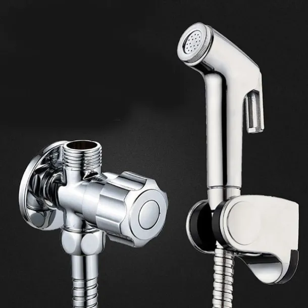 Bidet Sprayer for Toilet with Hose1.5m, Wall Mounted Handlheld ABS Spray Head, Shattaf Diaper Cleaning Set for Personal Hygiene