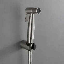 Bidet Sprayer Set No Drilling Bracket for Toilet Stainless Steel Head and Hose 1.5m/3m, Wall Mounted Handlheld Spray, Shattaf Diaper Cleaning for Personal Hygiene