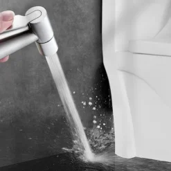 Bidet Sprayer Set No Drilling Bracket for Toilet Stainless Steel Head and Hose 1.5m/3m, Wall Mounted Handlheld Spray, Shattaf Diaper Cleaning for Personal Hygiene